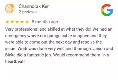 5 star garage door review